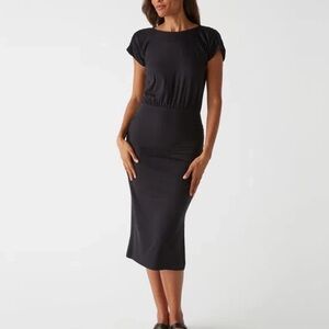 multi coloured midi dress Through The Grapevine Tan Multi Abstract Print Midi Dress